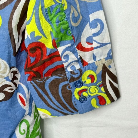 Chico’s Blue Multicolor Floral Abstract Button Front Shirt Top Size 0 S - Picture 10 of 10